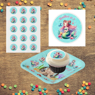 Mermaids Kids Birthday Party Edible Frosting Rounds