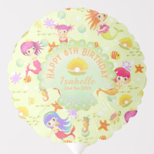 Mermaids Lemon Green Balloon