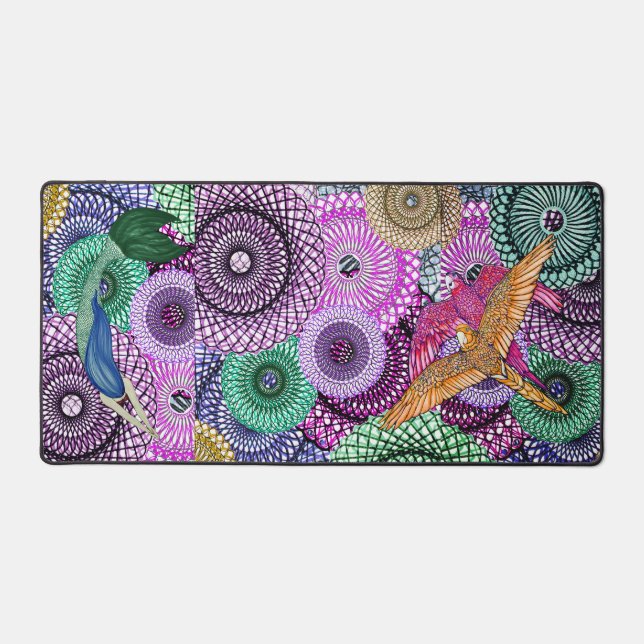 Mermaids Love Parrots Desk Mat (Front)