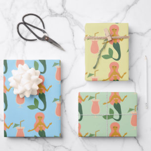 Mermaids + Mai Tais Wrapping Paper Sheets