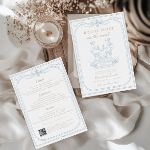 Mermaids & Martinis Coastal Bachelorette Party Invitation