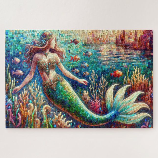 Mermaid's Mosaic Marine Dance Jigsaw Puzzle (Horizontal)