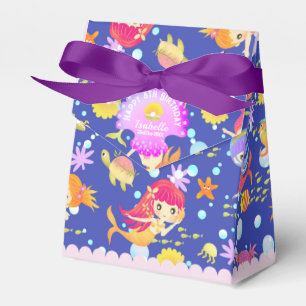 Mermaids Navy Blue  Favor Boxes