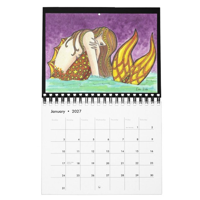 Mermaids of 2011 fantasy illustration art calendar (Jan 2027)