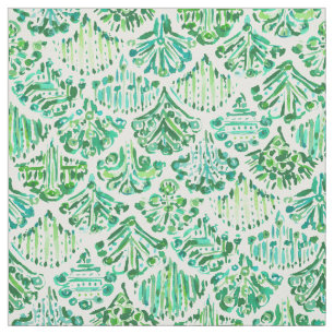 MERMAIDS OF SV Green Watercolor Fish Scale Fabric