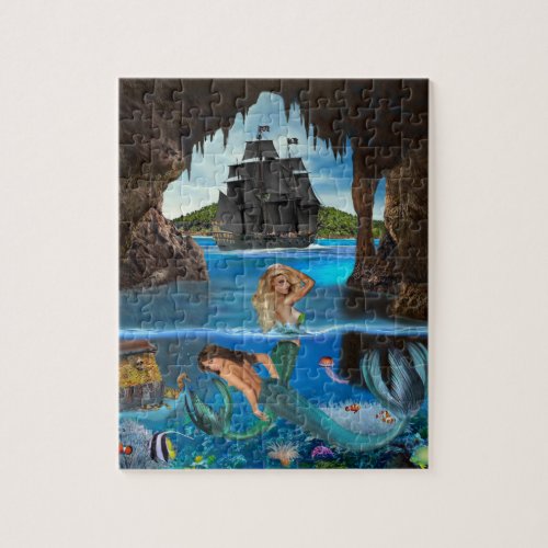 MERMAIDS OF THE PIRATE CAVE JIGSAW PUZZLE