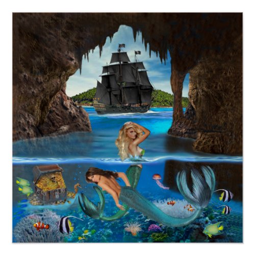 MERMAIDS OF THE PIRATE CAVE POSTER