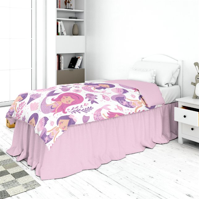 Mermaids Pastel Pink Purple Girly Bed  Duvet Cover (Creator Uploaded)