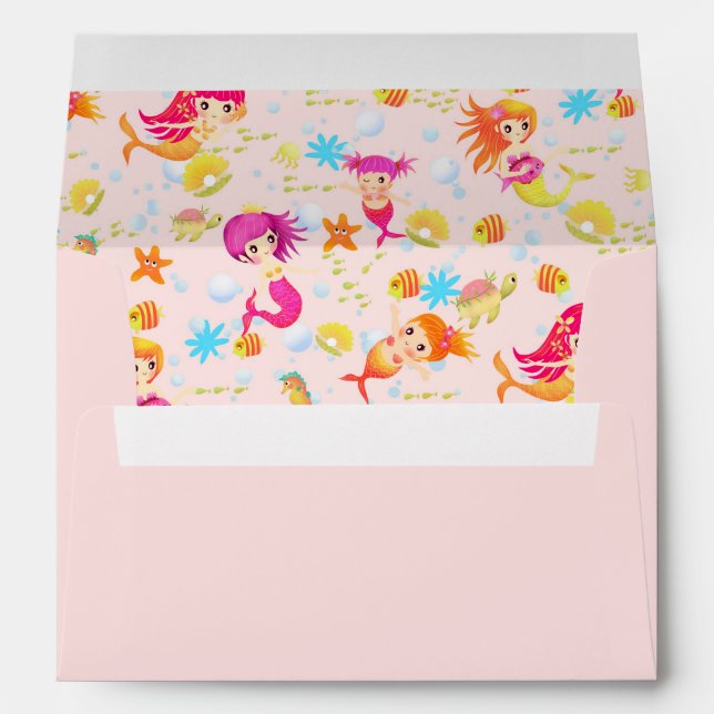 Mermaids Peach Pink  Envelope (Back (Bottom))