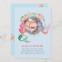 Mermaids Personalized PHOTO Invite Announcement