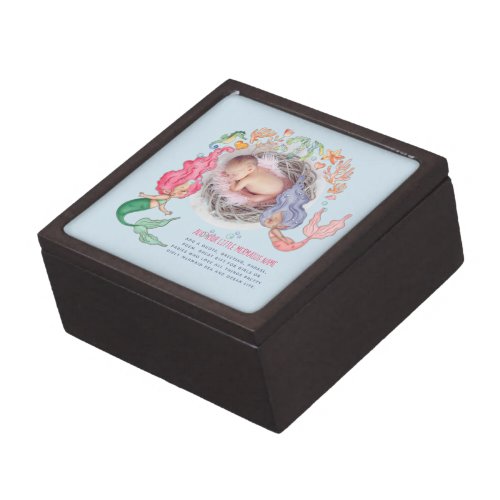 Mermaids Personalized PHOTO Trinket Keeepsake  Gift Box