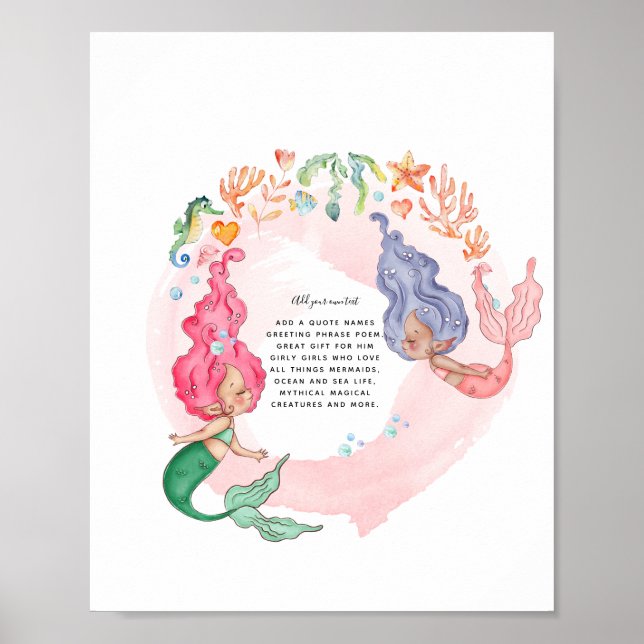 MERMAIDS Personalized Poster (Front)