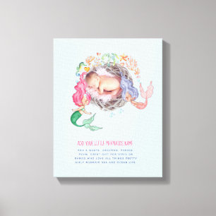 Mermaids PHOTO New Baby Wall Art Keepsake