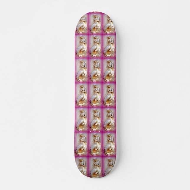 mermaids pink skateboard deck (Front)