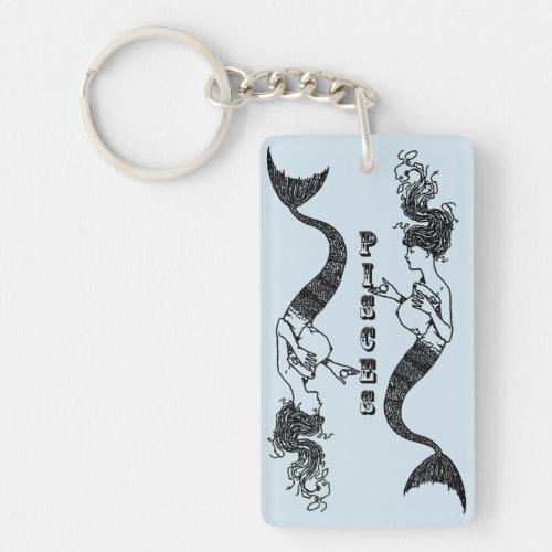 Mermaids Pisces Zodiac Birth Sign Art Keychain