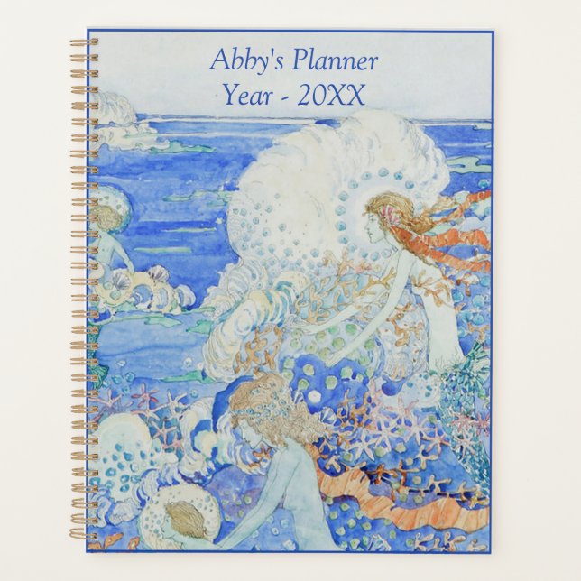 Mermaids Playing in the Blue Waves Planner (Front)