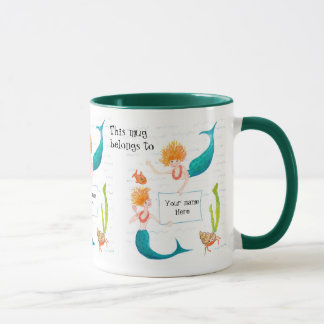 Mermaids Ringer Mug to Personalize