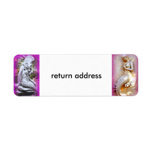 mermaids sitting return address label
