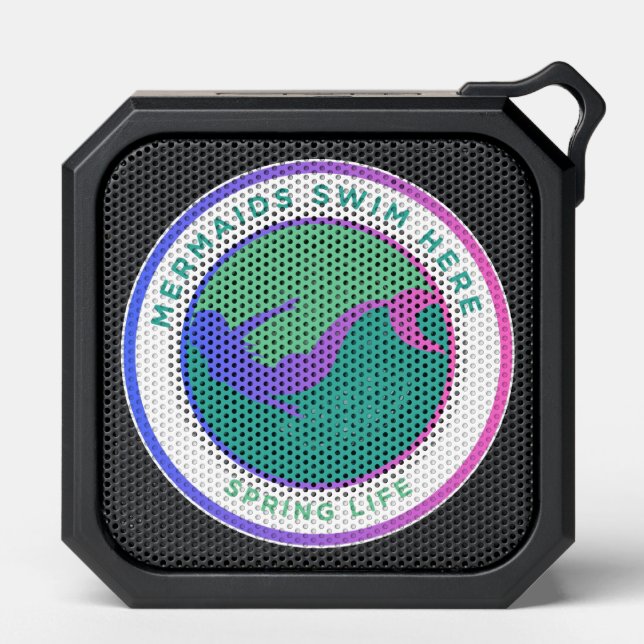 Mermaids Swim Here Bluetooth Speaker (Front)