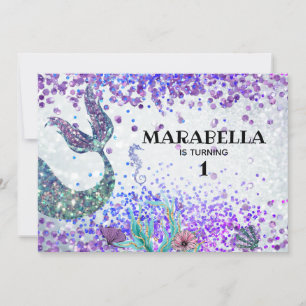 *~* Mermaid's Tail Rainbow Birthday Party Invitation