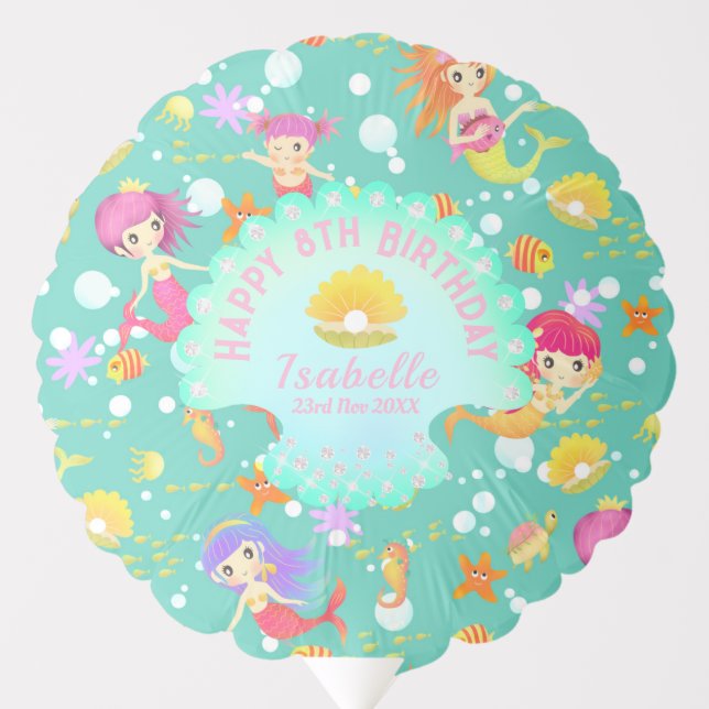 Mermaids Teal  Balloon (Front)