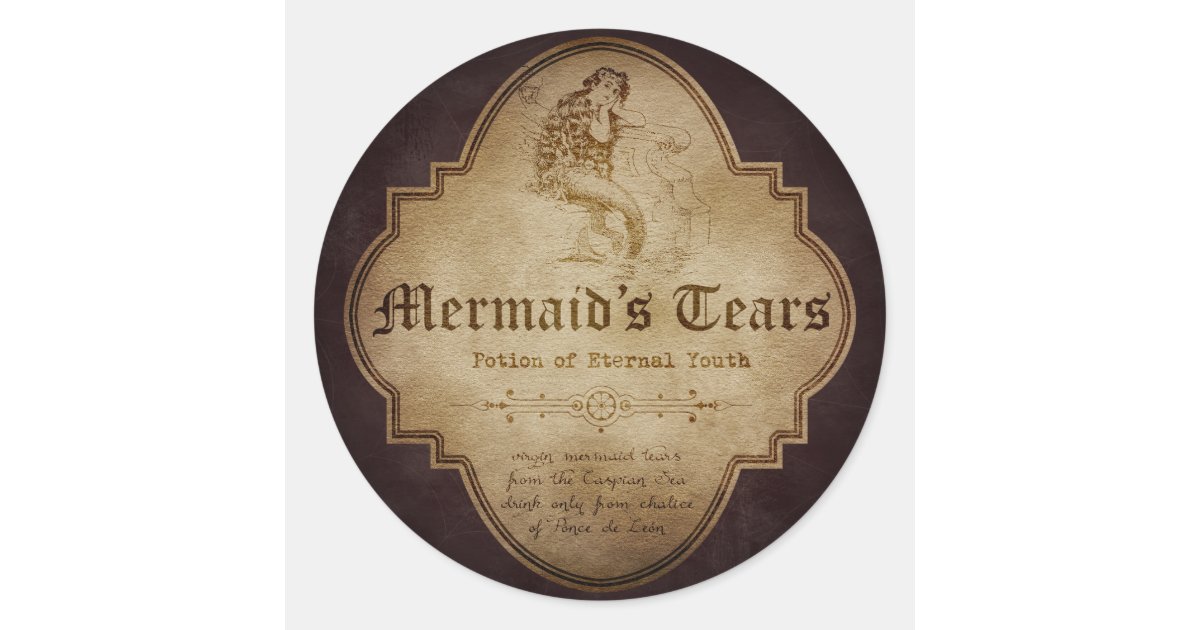 Mermaid's Tears Apothecary Classic Round Sticker | Zazzle
