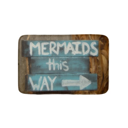 Mermaids This Way Beach Word Art Bath Mat