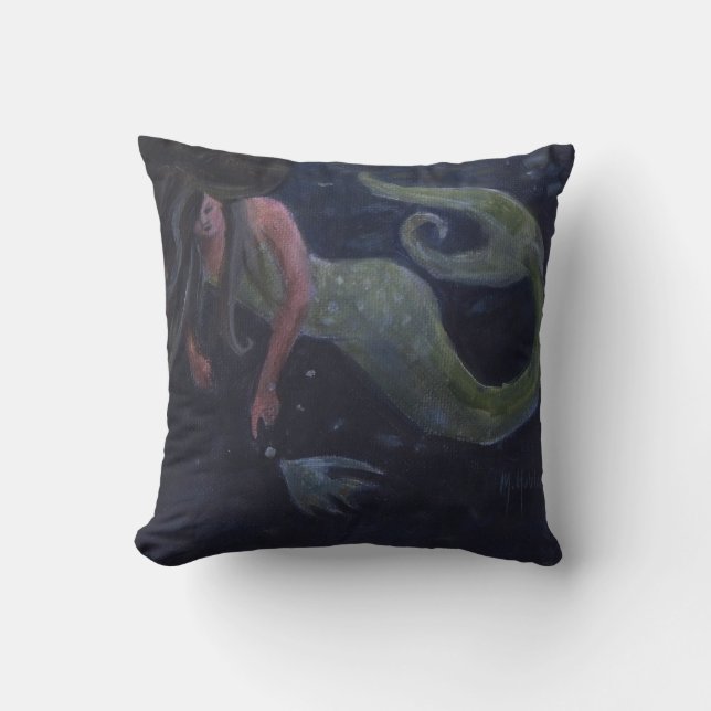 Mermaids Touch Throw Pillow (Front)