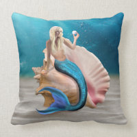 MERMAID'S TREASURED PEARL THROW PILLOW