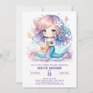 Mermaid's Underwater Wonderland Baby Shower Invitation
