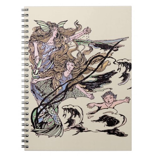 Mermaids Vintage Victorian Illustration Notebook