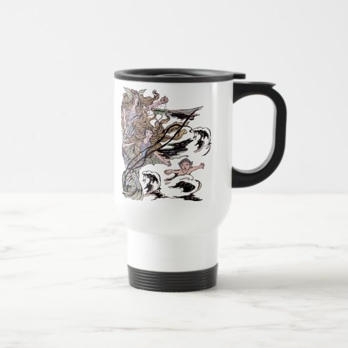 Mermaids Vintage Victorian Illustration Travel Mug