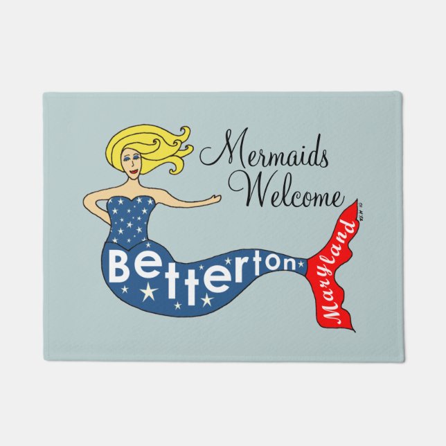 Mermaids Welcome Betterton, Maryland Doormat (Front)