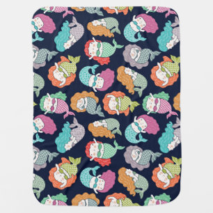 Mermaids: whimsical seamless pattern. baby blanket