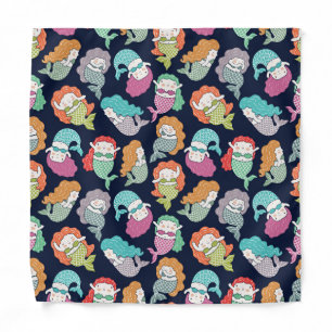 Mermaids: whimsical seamless pattern. bandana