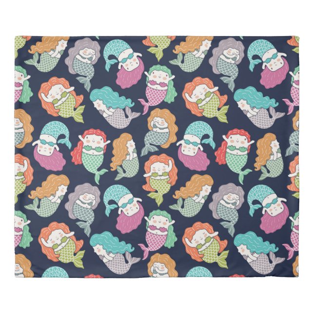 Mermaids: whimsical seamless pattern. duvet cover (Front)