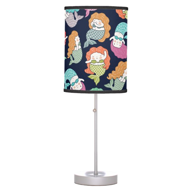 Mermaids: whimsical seamless pattern. table lamp (Front)