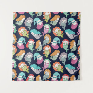Mermaids: whimsical seamless pattern. tapestry