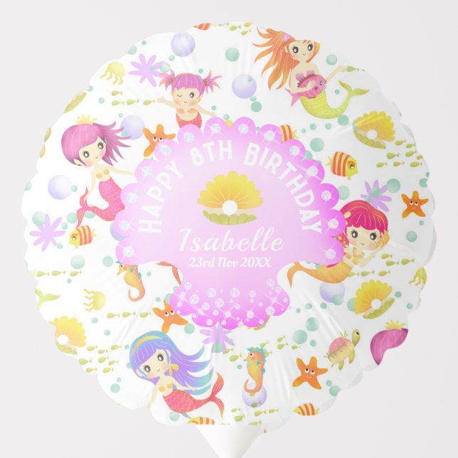 Mermaids White  Balloon (Front)