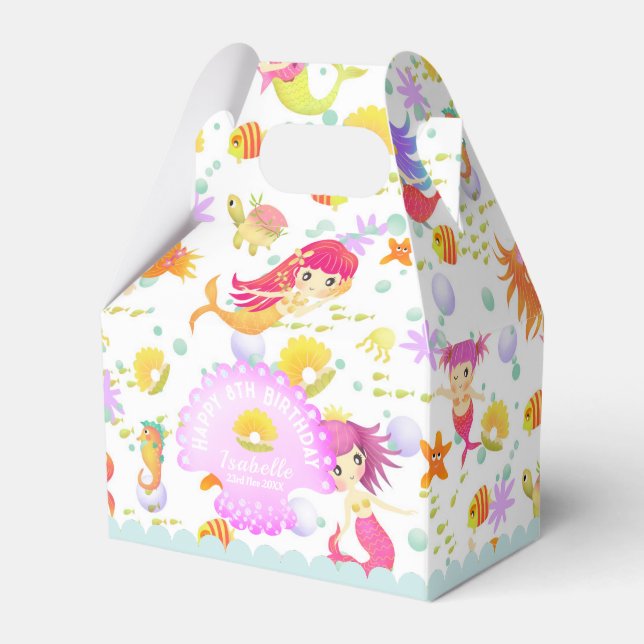 Mermaids White Tent Favor Boxes (Front Side)