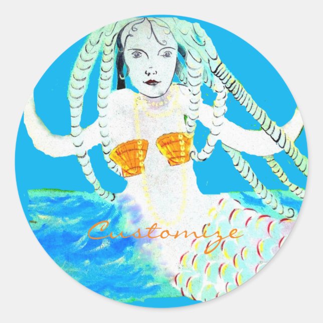 Mermaids with Dreadlocks Thunder_Cove Classic Round Sticker (Front)