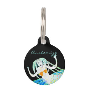 Mermaids with Dreadlocks Thunder_Cove Pet ID Tag