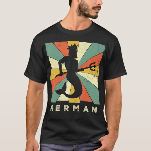 Merman Lover Vintage Retro Style  T_Shirt