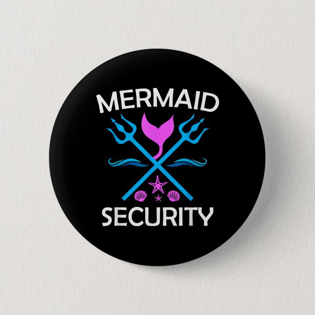Merman Mermaid Security Button (Front)