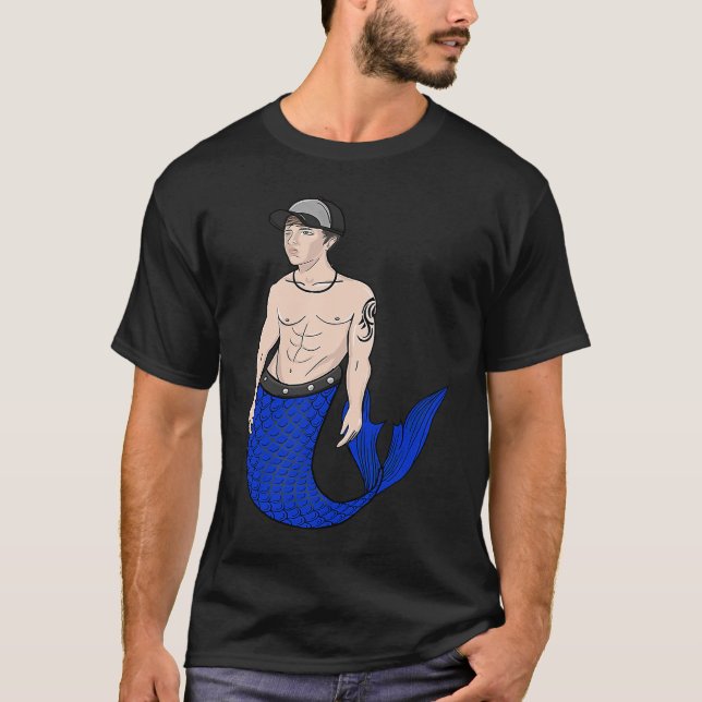 Merman Mermen Merboy Majestic Boy Mermaid Swimmer  T-Shirt (Front)