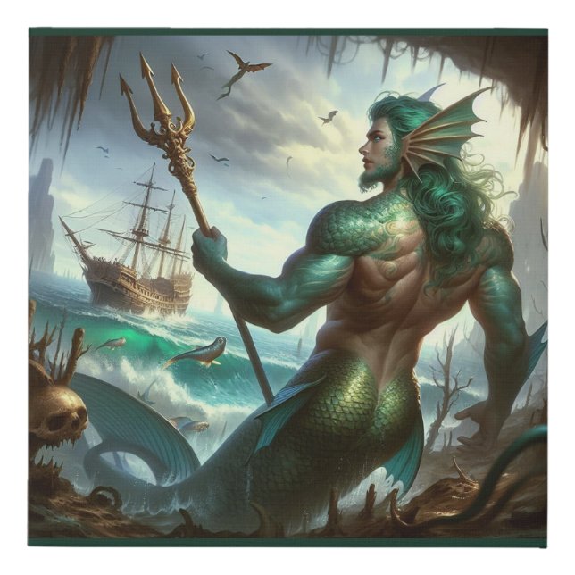 Merman Nephew Faux Canvas Print (Front)