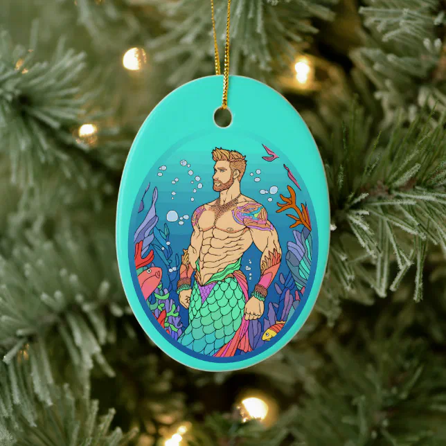 Merman Tree Display Merman Ornament - Merman Abs | Zazzle