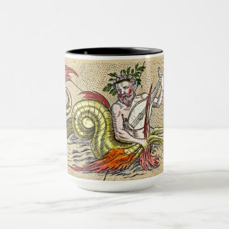 Merman Playing a Medieval Lyre Mug