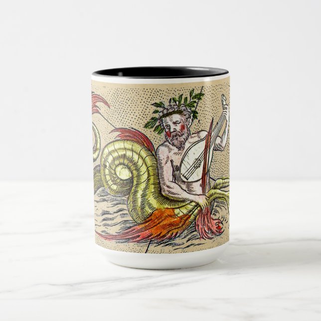 Merman Playing a Medieval Lyre Mug (Center)