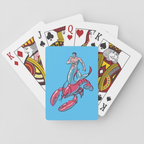 Merman Riding Lobster Playing Cards